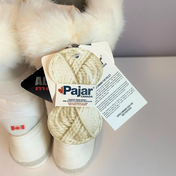 Pajar Tall White Debby Waterproof Boots Size 8 - Picture 4 of 10